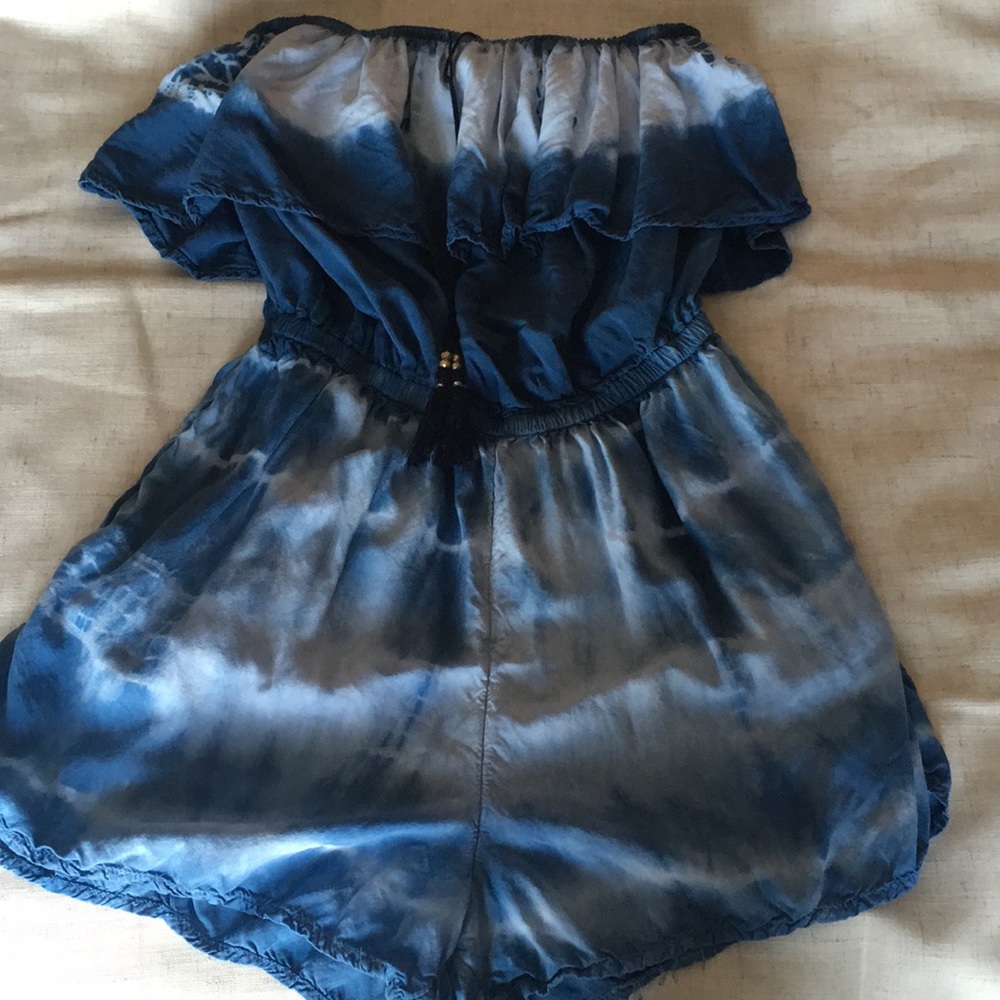 Strapless Blue Romper